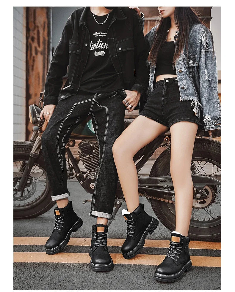 High-Quality Men’s & Women’s Lace-Up Leather High Top Boots